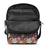 Asian Chrysanthemum Pattern Print Rectangular Crossbody Bag
