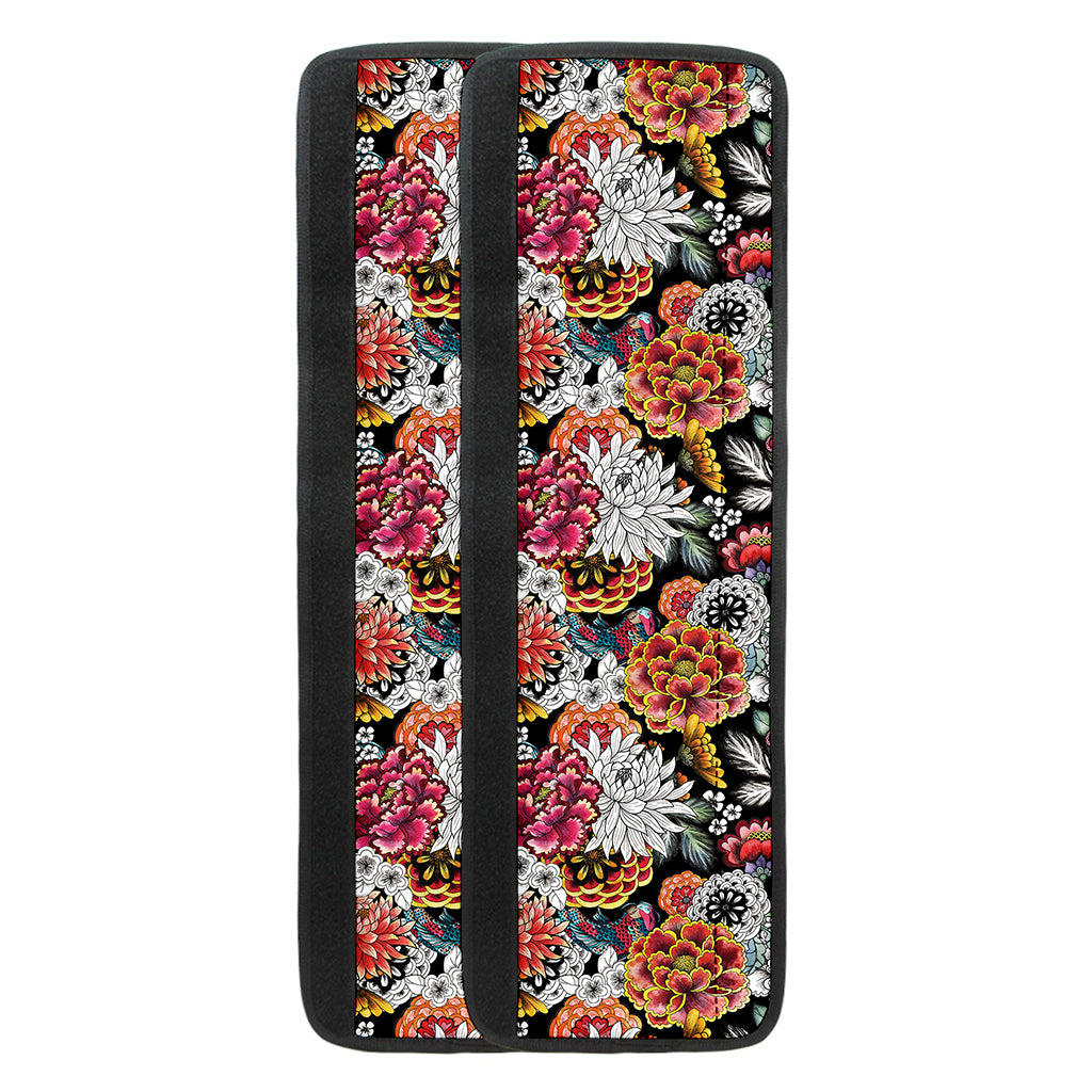 Asian Chrysanthemum Pattern Print Refrigerator Handle Covers