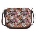Asian Chrysanthemum Pattern Print Saddle Bag