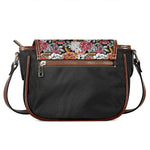Asian Chrysanthemum Pattern Print Saddle Bag