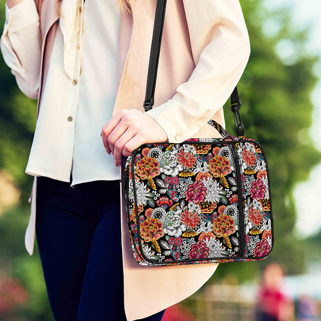 Asian Chrysanthemum Pattern Print Shoulder Strap Bible Bag