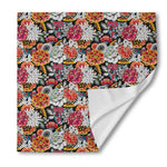 Asian Chrysanthemum Pattern Print Silk Bandana
