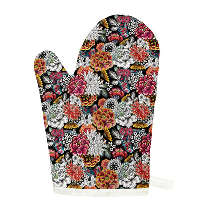 Asian Chrysanthemum Pattern Print Single Oven Mitt