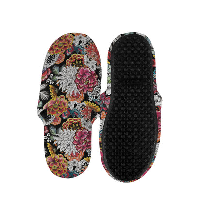 Asian Chrysanthemum Pattern Print Slippers