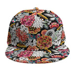 Asian Chrysanthemum Pattern Print Snapback Cap