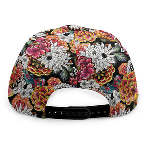 Asian Chrysanthemum Pattern Print Snapback Cap