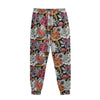 Asian Chrysanthemum Pattern Print Sweatpants