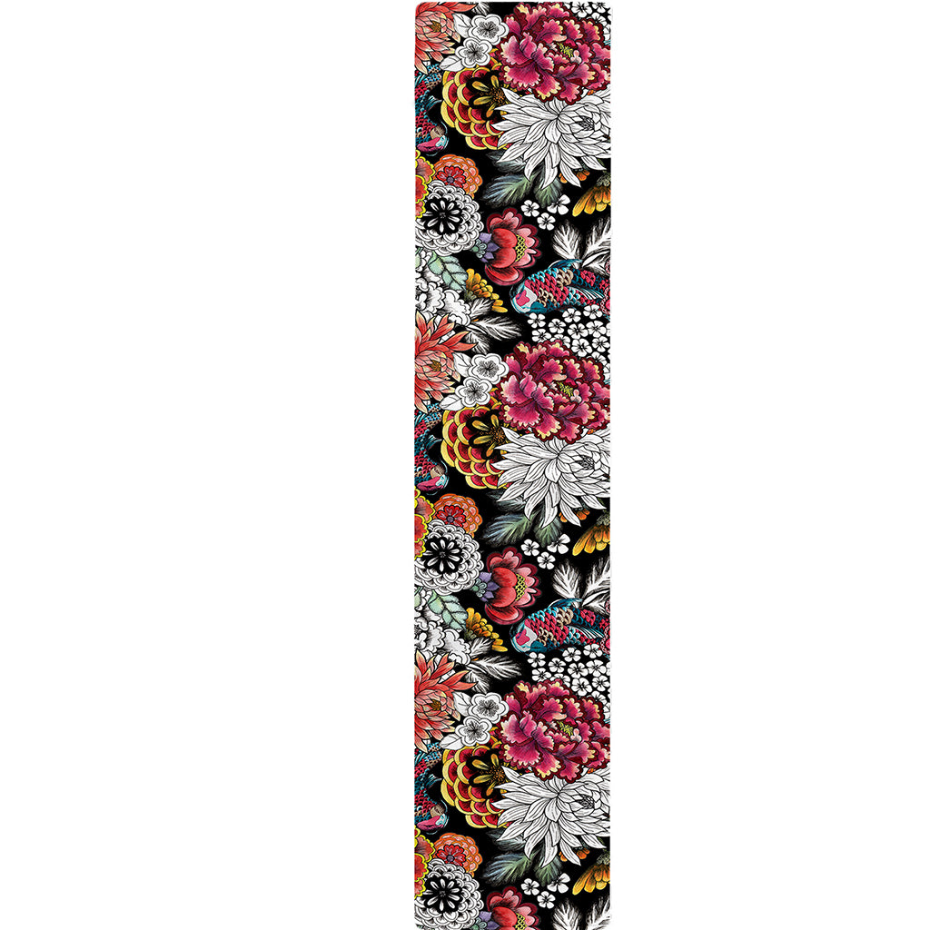 Asian Chrysanthemum Pattern Print Table Runner