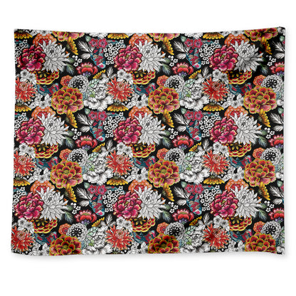 Asian Chrysanthemum Pattern Print Tapestry