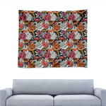 Asian Chrysanthemum Pattern Print Tapestry