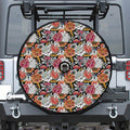 Asian Chrysanthemum Pattern Print Tire Cover With Camera Hole