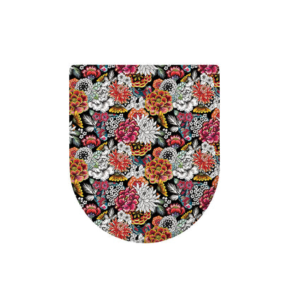 Asian Chrysanthemum Pattern Print Toilet Lid Cover