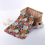 Asian Chrysanthemum Pattern Print Towel