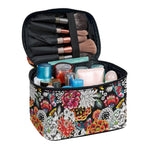 Asian Chrysanthemum Pattern Print Travel Makeup Bag