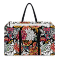 Asian Chrysanthemum Pattern Print Utility Tote Bag