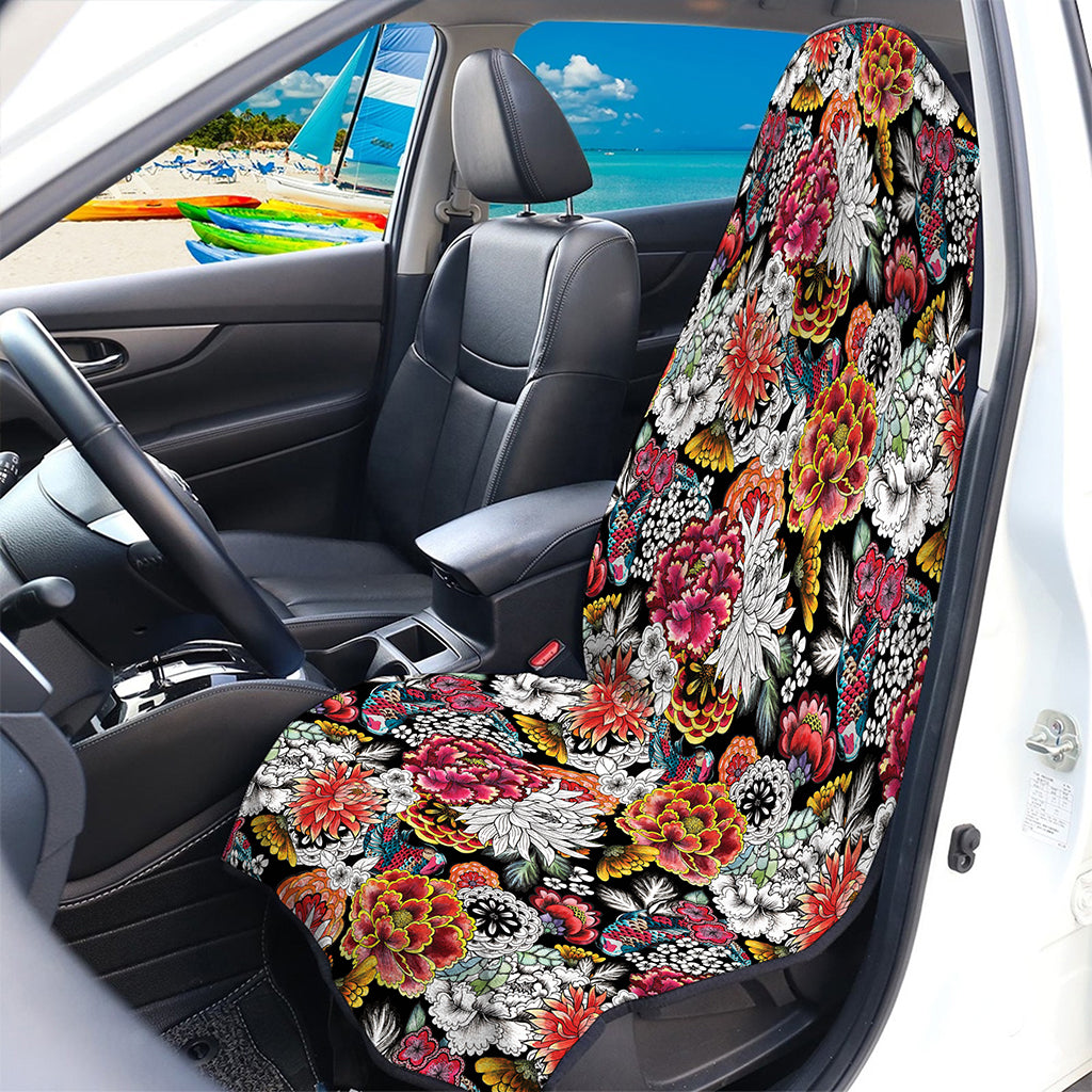 Asian Chrysanthemum Pattern Print Waterproof Car Seat Cover