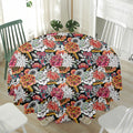 Asian Chrysanthemum Pattern Print Waterproof Round Tablecloth