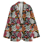 Asian Chrysanthemum Pattern Print Women's Blazer