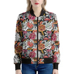 Asian Chrysanthemum Pattern Print Women's Bomber Jacket