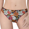 Asian Chrysanthemum Pattern Print Women's Thong