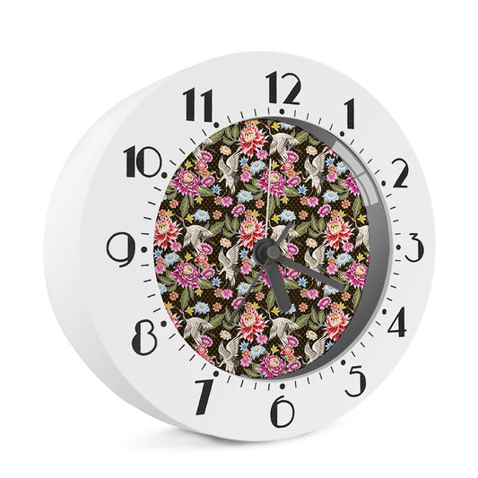Asian Crane Bird Pattern Print Alarm Clock