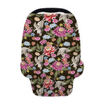 Asian Crane Bird Pattern Print Baby Seat Cover