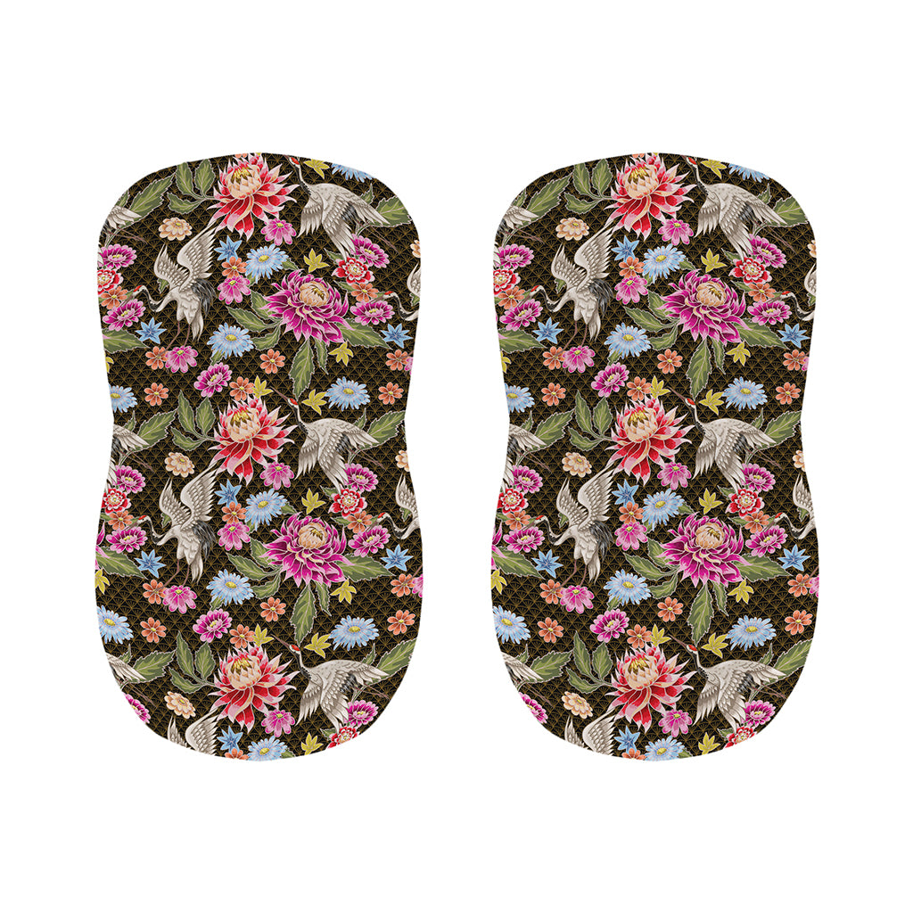 Asian Crane Bird Pattern Print Bar Stool Covers