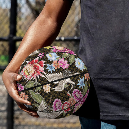 Asian Crane Bird Pattern Print Basketball