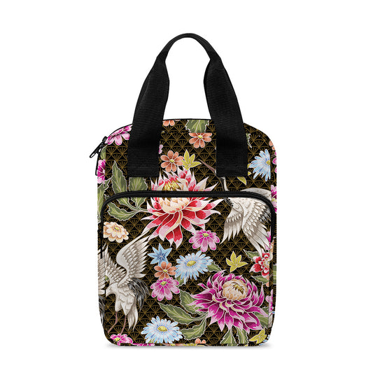 Asian Crane Bird Pattern Print Bible Tote Bag