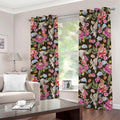 Asian Crane Bird Pattern Print Dimout Grommet Curtains