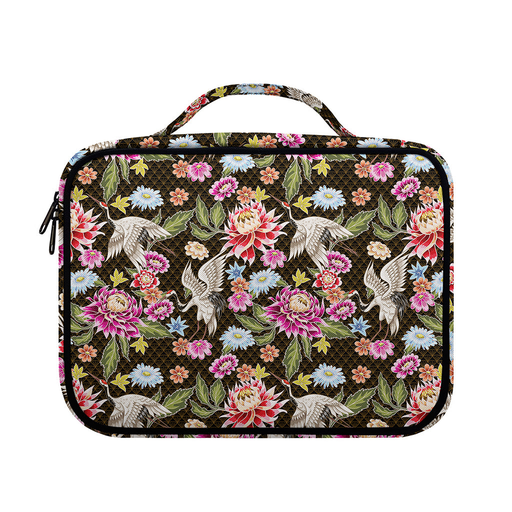 Asian Crane Bird Pattern Print Briefcase Bible Bag