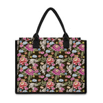 Asian Crane Bird Pattern Print Canvas Tote Bag