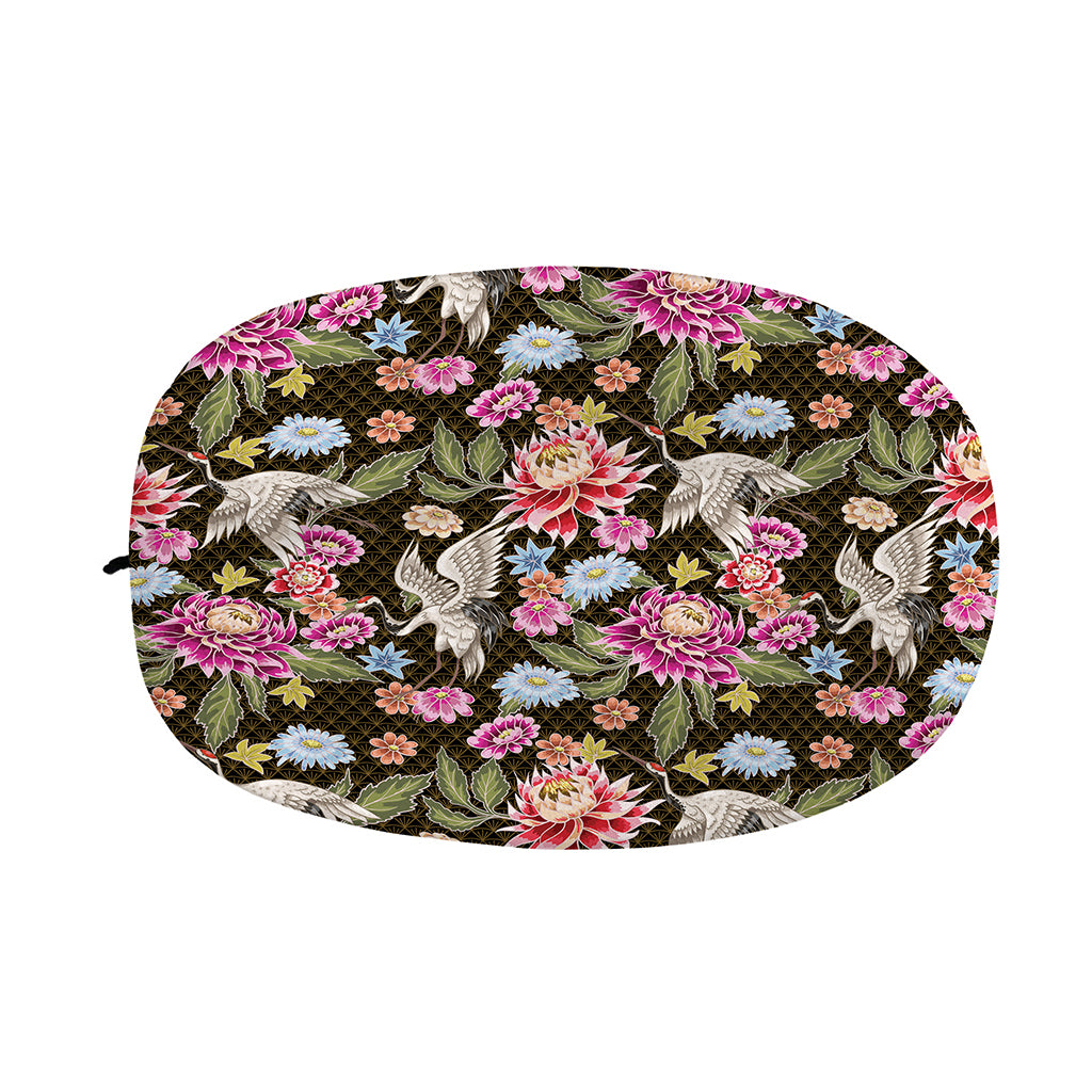 Asian Crane Bird Pattern Print Car Side Mirror Covers