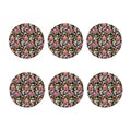 Asian Crane Bird Pattern Print Coaster Set