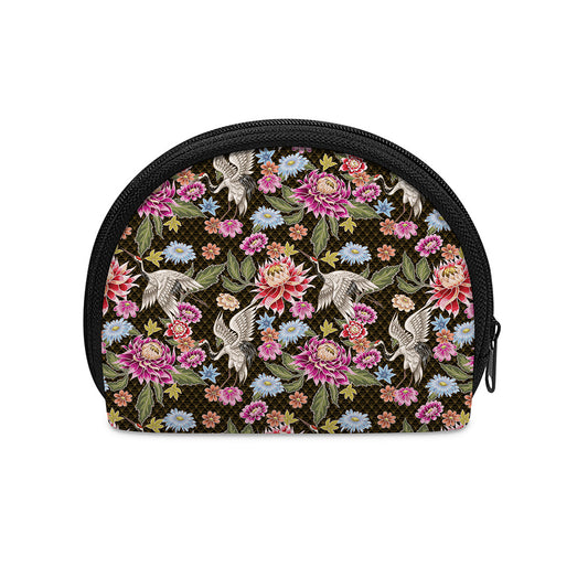 Asian Crane Bird Pattern Print Coin Purse