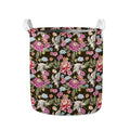 Asian Crane Bird Pattern Print Collapsible Laundry Basket