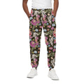 Asian Crane Bird Pattern Print Cotton Sweatpants