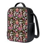 Asian Crane Bird Pattern Print Crossbody Lunch Bag