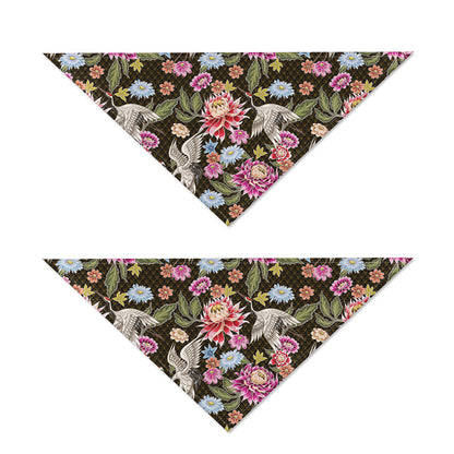 Asian Crane Bird Pattern Print Dog Bandana