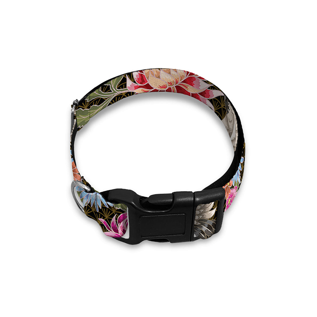 Asian Crane Bird Pattern Print Dog Collar