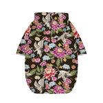 Asian Crane Bird Pattern Print Dog Zip Up Hoodie