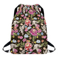 Asian Crane Bird Pattern Print Drawstring Backpack