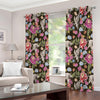 Asian Crane Bird Pattern Print Extra Wide Grommet Curtains