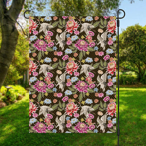 Asian Crane Bird Pattern Print Garden Flag