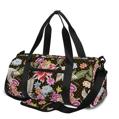 Asian Crane Bird Pattern Print Gym Bag