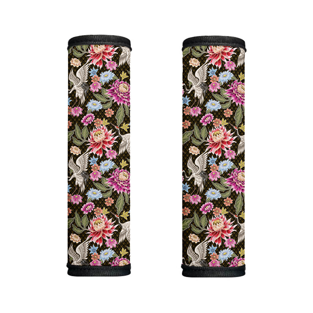 Asian Crane Bird Pattern Print Handle Covers