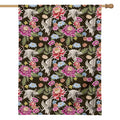Asian Crane Bird Pattern Print House Flag