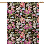 Asian Crane Bird Pattern Print House Flag