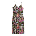Asian Crane Bird Pattern Print Jersey Midi Cami Dress