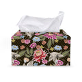 Asian Crane Bird Pattern Print Leather Tissue Box Cover